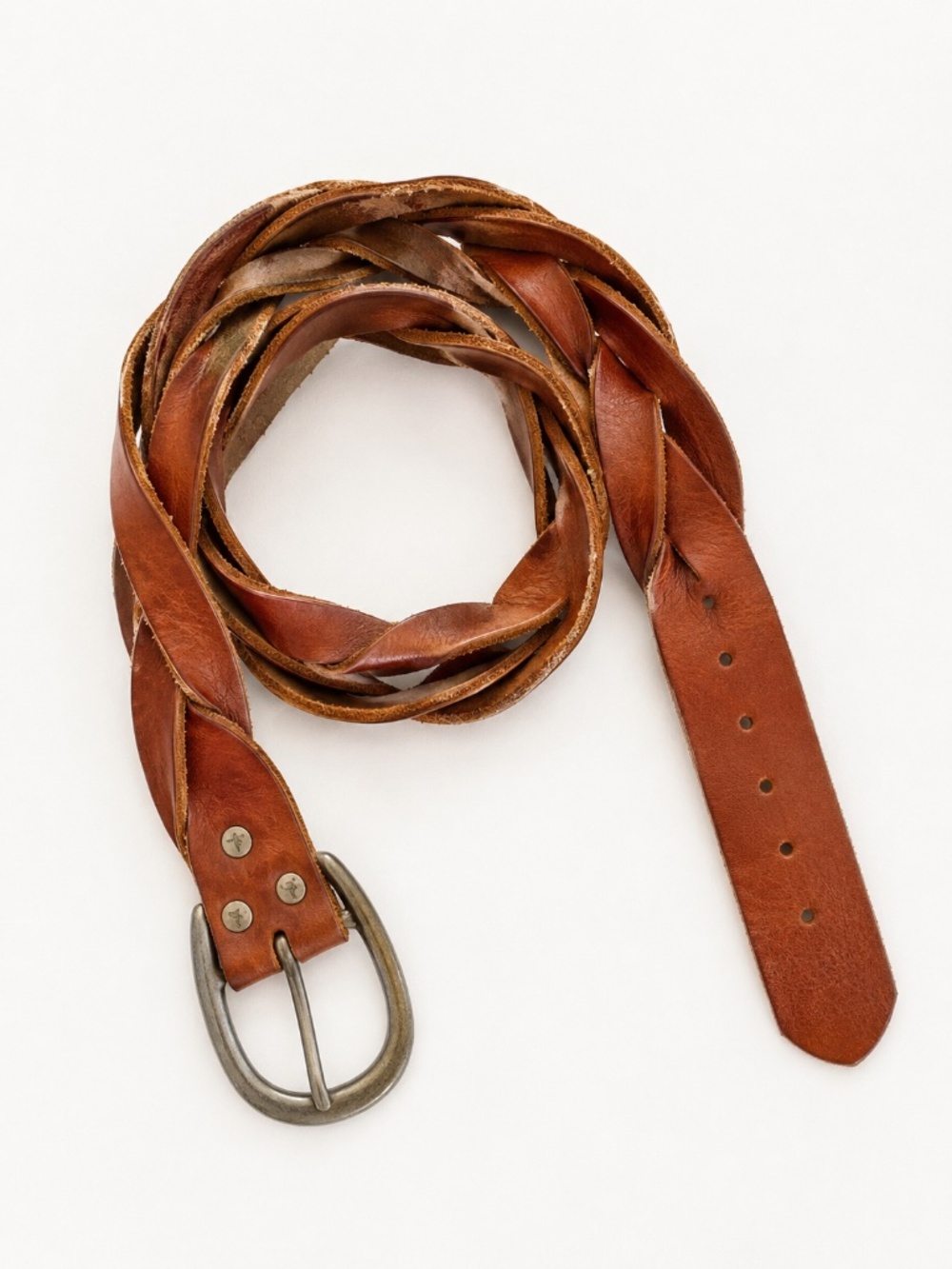American Eagle Outfitters genuine leather belt M metal buckle laced country